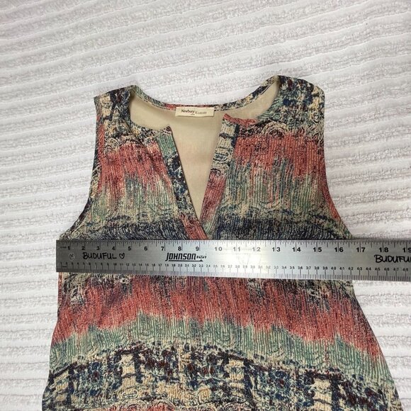 Newbury Kustom USA Womens Split Neck Multicolor A-Line Sleeveless Dress Medium - Picture 6 of 8